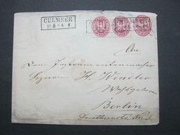 CULMSEE , Klarer Stempel Auf Ganzsache, Rückklappe Fehlt - Postal  Stationery