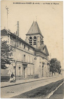 St-Brice-sous-Forêt   *  La Poste Et L'Eglise - Saint-Brice-sous-Forêt