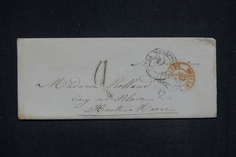 FRANCE - Cachet à Date Rouge D'entrée Par Antibes Sur Enveloppe D'Italie Pour Cirey/Blaise En 1850  - L 132755 - Marques D'entrées