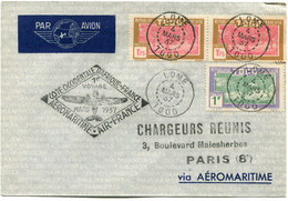 TOGO LETTRE PAR AVION VIA AEROMARITIME DEPART LOME 4 MARS 37 TOGO POUR LA FRANCE - Storia Postale