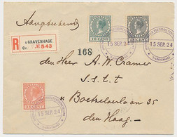 Aangetekend Tentoonstelling 's-GRAVENHAGE I.P.T. 1924 - Internationale Postzegeltentoonstelling - Covers & Documents