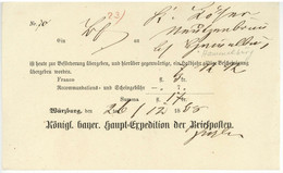 Würzburg 1868 Postschein Nach Neutzenbrunn Hammelburg Königreich Bayern Expedition Briefposten - 1800 – 1899