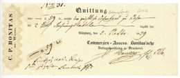 Würzburg 1839 Bonitas'sche Verlagshandlung U Druckerei 1839 Nach Lohr Quittung - 1800 – 1899