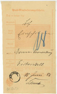 Neuhof Postschein 1886 Nach Eichenzell - 1800 – 1899
