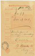 Postschein 1885 Salmünster Nach Kassel - 1800 – 1899