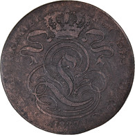Monnaie, Belgique, Leopold I, 5 Centimes, 1837, Bruxelles, TB, Cuivre, KM:5.1 - 5 Centimes