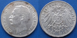 BADEN - Silver 3 Mark 1912 G KM# 280 Friedrich II (1907-1918) - Edelweiss Coins - 2, 3 & 5 Mark Argento