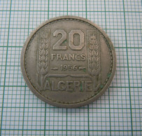 Algeria, Algerie, Monnaie, Coin, 20 Francs 1956, Copper Nickel F (ds688) - Algérie