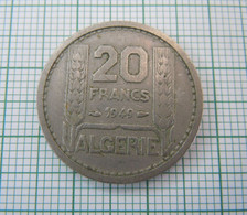 Algeria, Algerie, Monnaie, Coin, 20 Francs 1949, Copper Nickel F (ds689) - Algérie