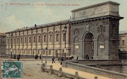 CPA FRANCE - 34 - MONTPELIER - Arc De Triomphe Et Palais De Justice - Animée - Colorisée - Montpellier