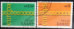 EUROPA 1971 - GRECE                      N° 1052/1053                     OBLITERE - 1971