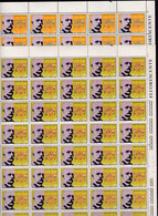 1972 Italia Italy Repubblica GIOVANNI VERGA 50 Serie Di 2 Valori In 2 Fogli MNH** 2 Sheets - Feuilles Complètes