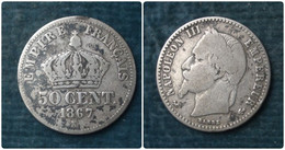 M_p> Francia Napoleone III 50 Centesimi 1867 K - Argento - 50 Centimes