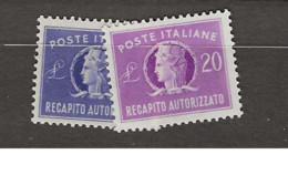 1949 Italy Briefzustellung Mi 10-11 Postfris** - Paquetes En Consigna