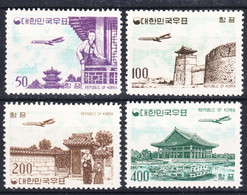 South Korea 1961 Airmail Mi#338-341 Mint Never Hinged (338 Hinged) - Korea, South