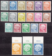 Saar Sarre 1957 Heuss Mi#409-428 Mint Never Hinged - Unused Stamps