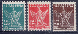 Yugoslavia Kingdom, Sokol Games, 1934 Mi#275-277 Mint Never Hinged - Unused Stamps