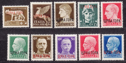 Italy Occupation Of Montenegro 1941 Mi#23-32 Sassone#15-23 + Airmail Sassone#9 Mint Never Hinged - Montenegro