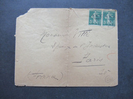 Frankreich Kolonie 1920er Jahre OMF Syrie MeF 1 Piaster Nach Paris Gesendet - Lettres & Documents