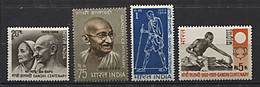 310 INDE 1969 - Yvert 280/83 - Mahatma Gandhi- Neuf ** (MNH) Sans Charniere - Ungebraucht