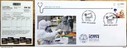 Covid Icmr Fdc & Customs Stop Corona Virus Ad Slip Vaccine Vaccination Drive In India Inde Indien - Lettres & Documents