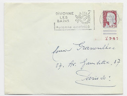 FRANCE N° 1263 BDF NUMERO ROUGE 4297 LETTRE DIVONNE LES BAINS 28.9.1962 - 1959-1960 Marianne In Een Sloep