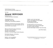 :  Visserij Reder A.DERYCKER °OOSTENDE 1903 +1990 (G.VANHOECKE) - Devotion Images