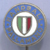 Handball Balonmano - Pallamano Federation Italia, Vintage Pin Badge Abzeichen, Enamel - Handball