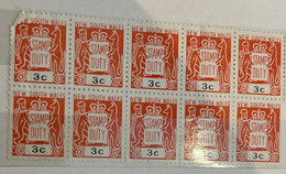 (stamp 19-10-2022) Mint - Australia - Stamp Duty (bloc Of 10 + Bloc Of 9) 3 Cents Orange X 10 +  10 Cents Blue X 9 - Steuermarken