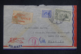 URUGUAY - Enveloppe De Montevideo En Recommandé Pour Paris En 1951 Par Avion - L 132768 - Uruguay