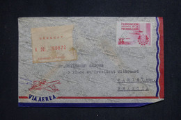 URUGUAY - Enveloppe De Montevideo En Recommandé Pour Paris En 1956 Par Avion - L 132769 - Uruguay