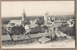 CPA 84 - PERNES - Vue Générale - TB PLAN D'ensemble Du Village , Du Centre Et Détails Maisons + Oblitération - Pernes Les Fontaines