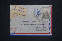 URUGUAY - Enveloppe De Montevideo En Recommandé Pour Paris En 1951 Par Avion - L 132775 - Uruguay