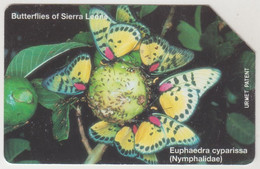 SIERA LEONE - Euphaedra Cyparissa (Butterfly), 100 U ,used - Sierra Leona