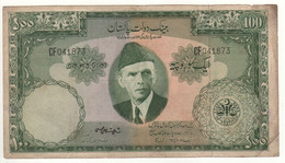 PAKISTAN  100 Rupees   P18a  ( ND 1957-1967   Mohammed Ali Jinnah + Badshahi Mosque, Lahore At Back ) - Pakistan