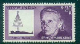 India 1968 Marie Curie MUH - Ongebruikt