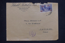 LIBAN - Enveloppe Commerciale De Beyrouth Pour Paris Avec Cachet Croix De Lorraine Fiscal Surchargé Au Dos - L 132826 - Brieven En Documenten