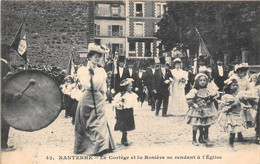 92-NANTERRE- LE CORTEGE ET LA ROSIERE   SE RENDANT A L'EGLISE - Nanterre