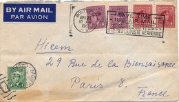 COVER 1947   MONTREAL TO PARIS FRANCE     2 SCANS - Cartas & Documentos