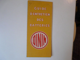 GUIDE D'ENTRETIEN DES BATTERIES - DININ - Bricolage / Technique