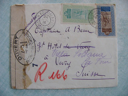 1916 Enveloppe Timbrée Haut Sénégal Niger Ouvert Par L' Autorité Militaire Adressée Au Capitaine Beau à Vevey En SUISSE - Lettres & Documents