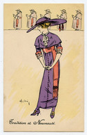 Illustrateur Helli ( Louis Icart ) Chapeau Mode Femme Girl Women Glamour.Paris Série 53 - Helli