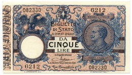 5 LIRE BIGLIETTO DI STATO VITTORIO EMANUELE III FLOREALE 10/07/1924 QFDS - Andere