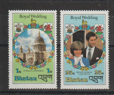Bhoutan 1981 Charles Et Lady Diana 550-51, 2 Val ** MNH - Bhoutan