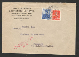 ROMANIA - TRAVELED OFFICIAL CENSORSHIP LETTER - 1942. (E) - World War 2 Letters