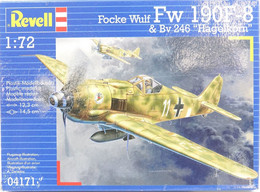 Vintage MODEL KIT : Revell Focke Wulf Fw 190F-8 & Bv 246 Hagelkorn 04171 SEALED NOS, Scale 1/72 - Small Figures