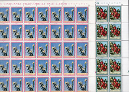 1967 Italia Italy Repubblica FLORA 50 Serie Di 2 Valori In 2 Fogli MNH** 2 FLORA Sheets - Feuilles Complètes