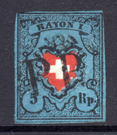 SCHWEIZ, 1850 Rayon I Blau, Gestempelt - 1843-1852 Federal & Cantonal Stamps