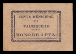 España Billete Local Guerra Civil Valsequillo Córdoba 1 Peseta 1937 EBC XF - Other & Unclassified