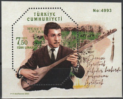 Turkey, Türkei - 2022 - Neset Ertas (Singer), Musiker - 1.Mini S/Sheet & With Serial Numbers ** MNH - Neufs